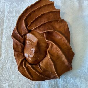 Handcrafted Brown Leather Face